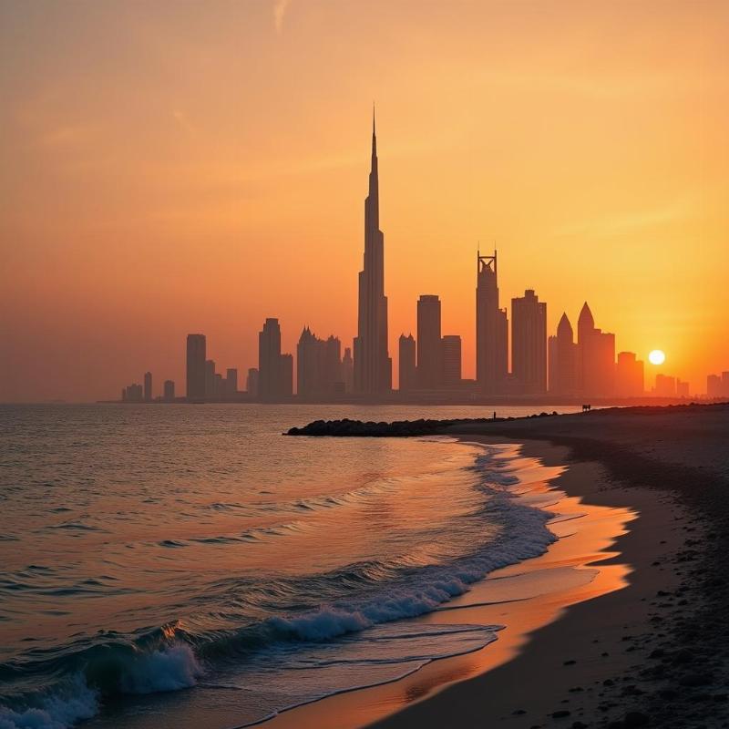 Abu Dhabi Cityscape at Sunset