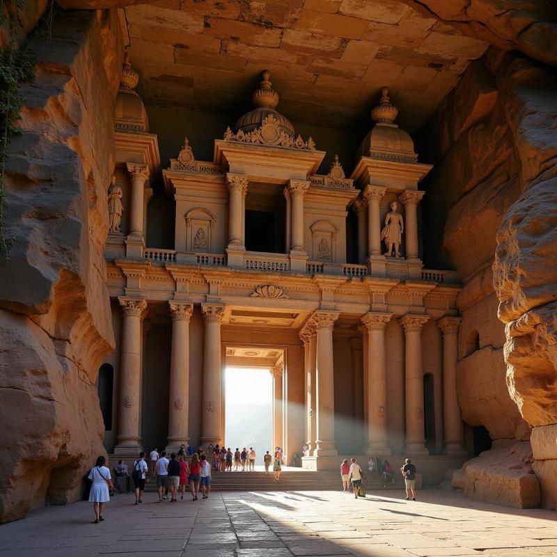 Ajanta Caves Entrance in Maharashtra, India