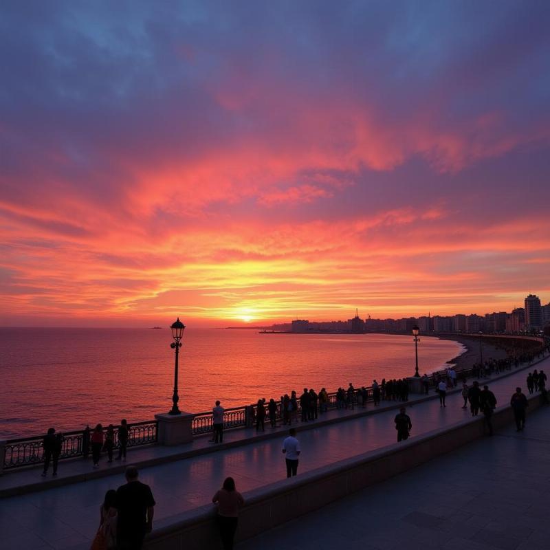 Sunset view of the Alexandria Corniche