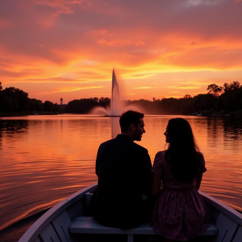 Sunset boat ride on Ambazari Lake