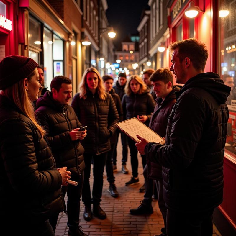 Amsterdam Red Light District Tour: Guide Explaining to Tourists