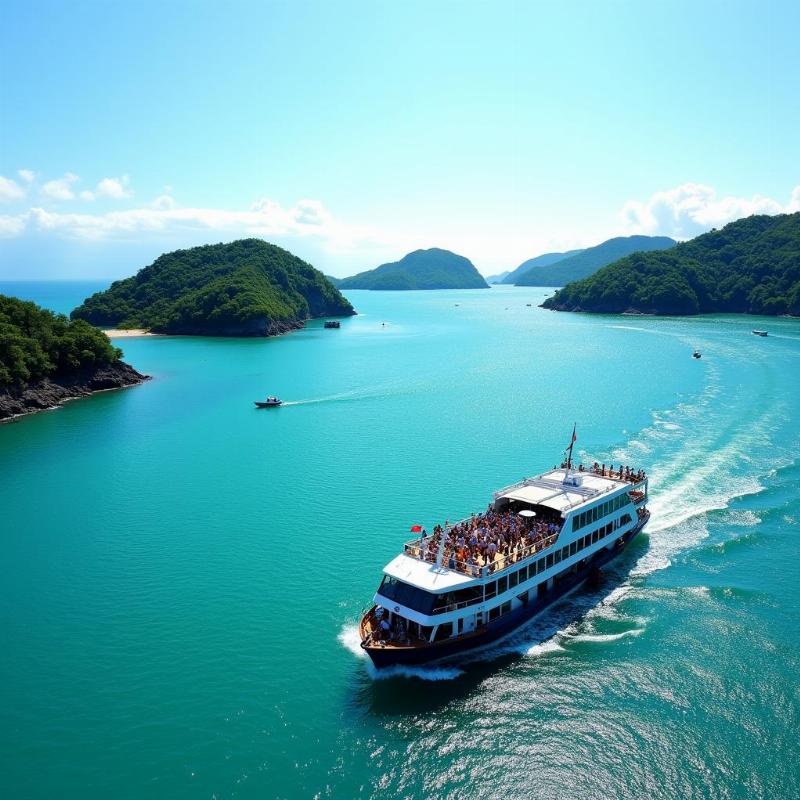 Arrival at Port Blair by ship in the Andaman Islands