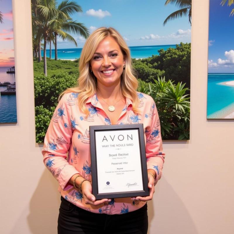 Avon Representative Receiving Travel Incentive Award