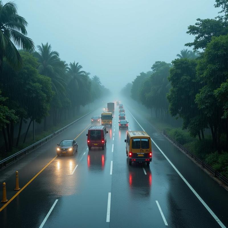 Bangalore Chennai Highway During Monsoon