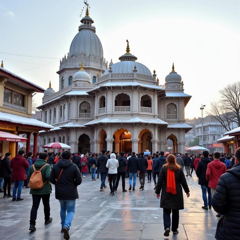 Banke Bihari Temple during Winter