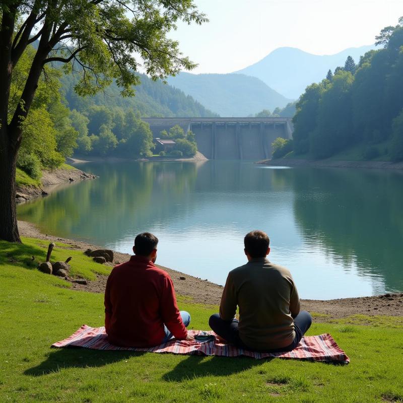 Couple enjoying a resort near Bargi Dam, Jabalpur