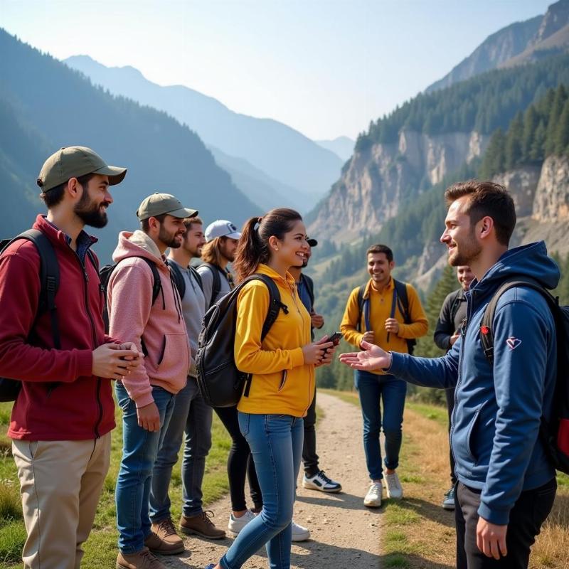 Group of Tourists Exploring Jammu with a Travel Agent