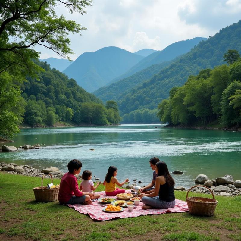 Picnic by the Kameng River in Bhalukpong