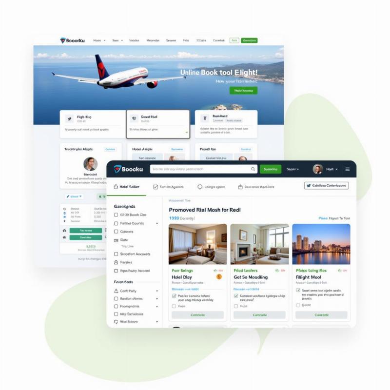 Booking process for flights and accommodations