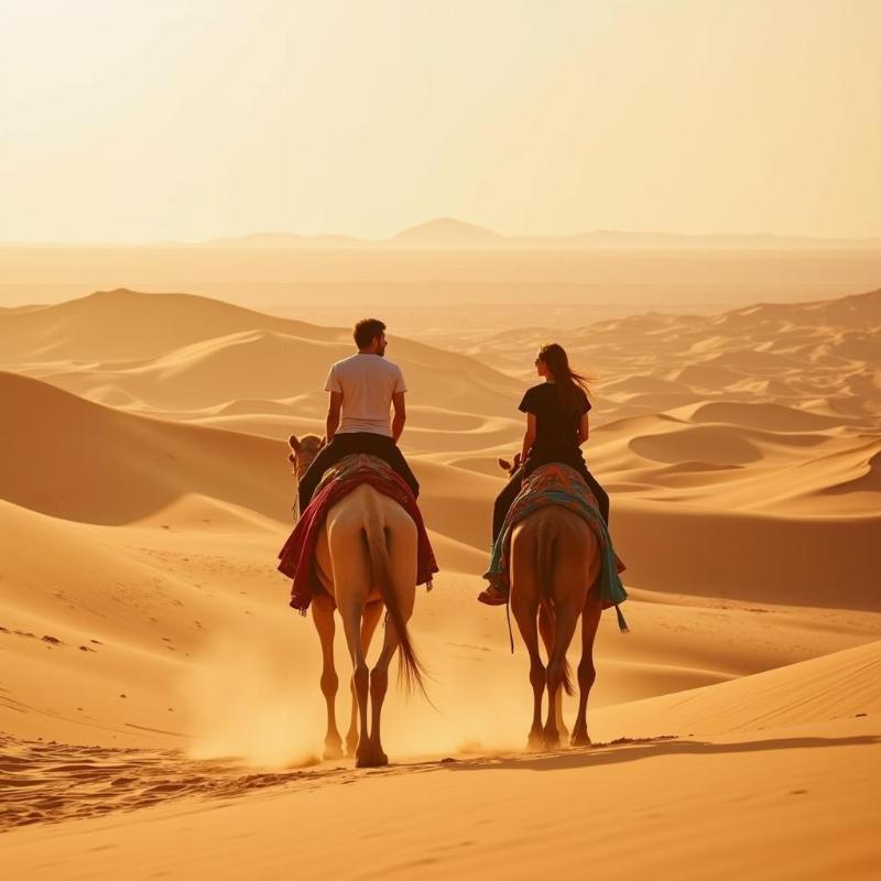 Romantic camel safari in the Thar Desert