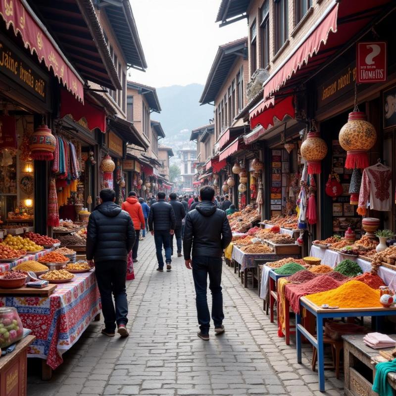 Chamba Uttarakhand Local Market - A vibrant scene of local vendors and shoppers