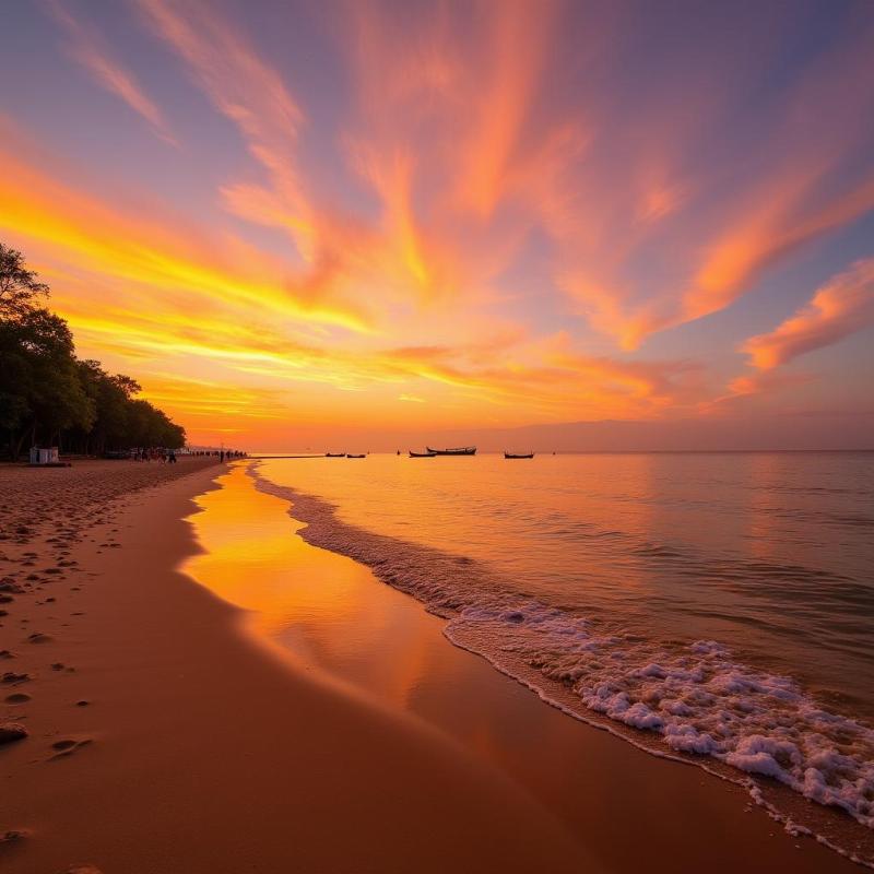 Chandbali Beach Bhadrak Odisha India Sunset