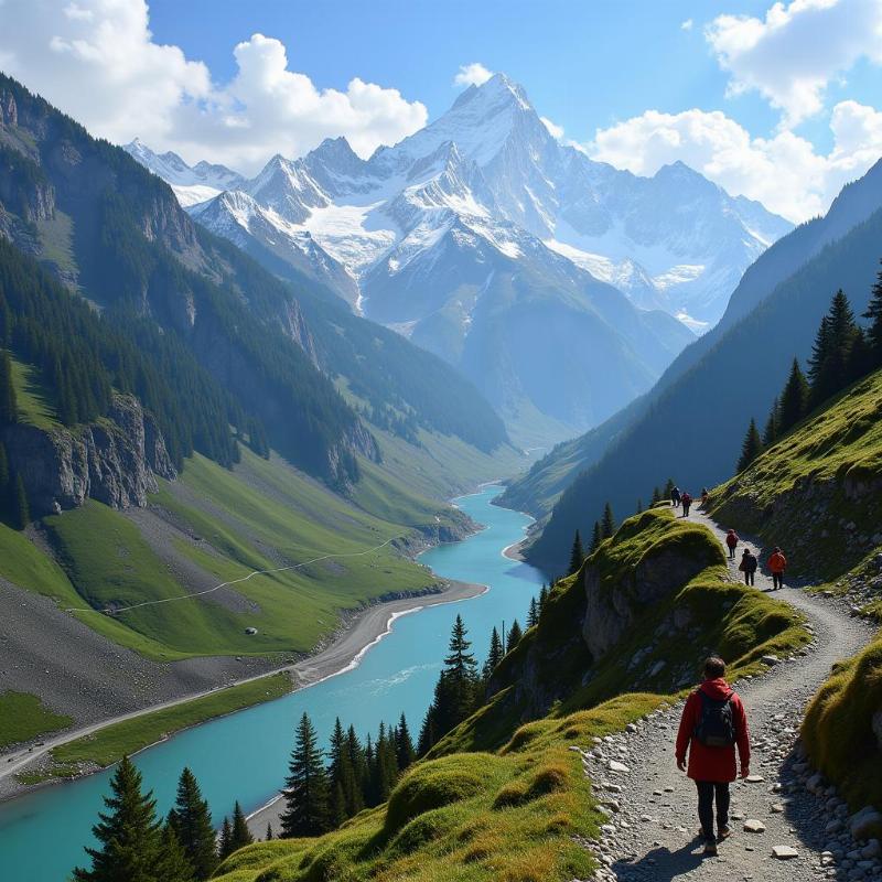 Scenic view of the Himalayas during Chardham Yatra