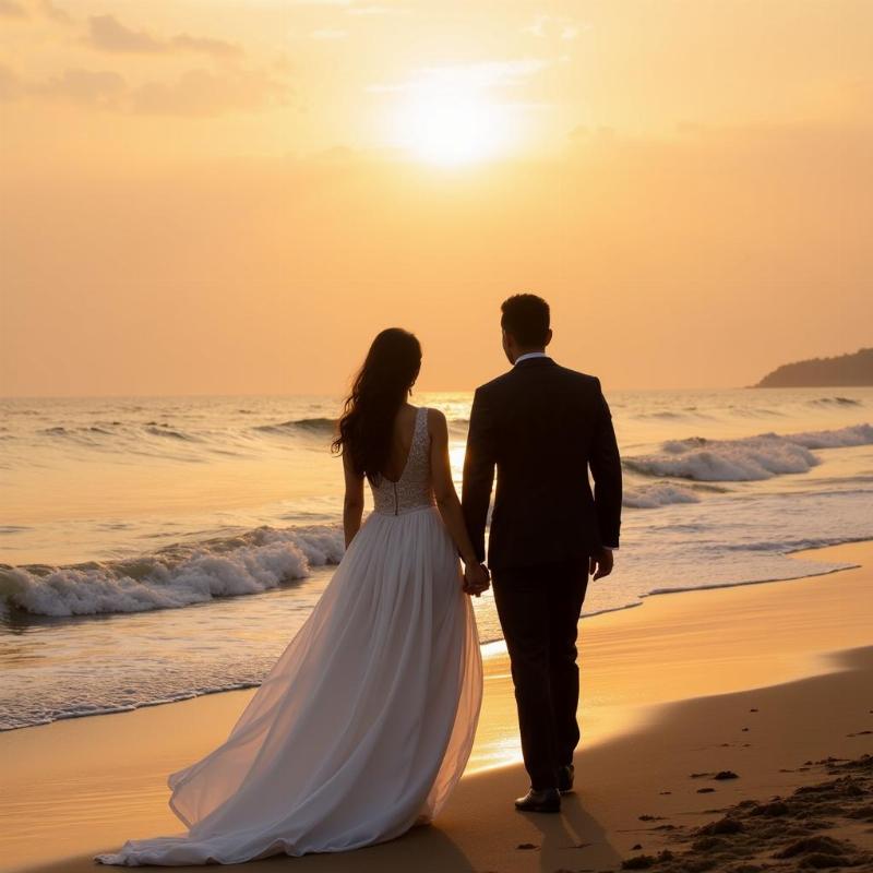 Pre-wedding photoshoot on a Chennai beach