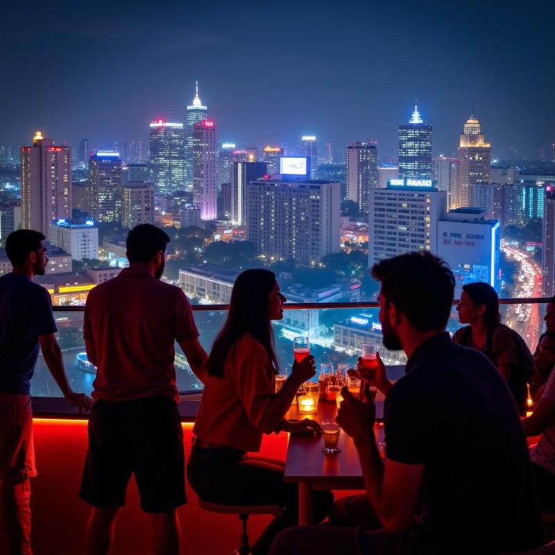 Chennai Rooftop Bar at Night