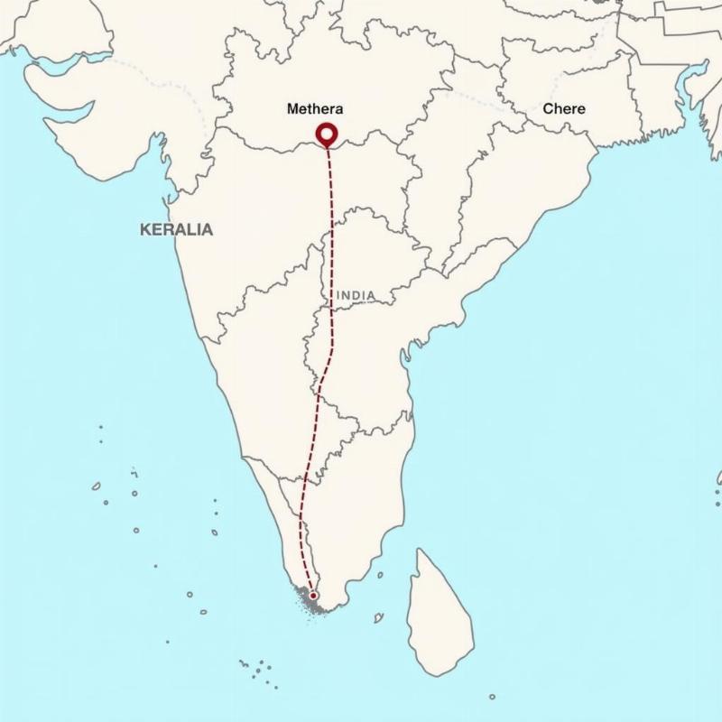 Chennai to Kerala Flight Route