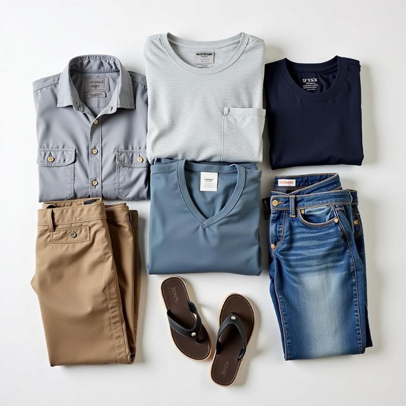 Clothing essentials for men's travel kit