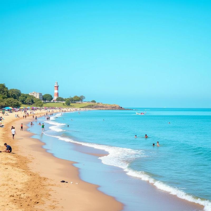 Colombo beach during the dry season