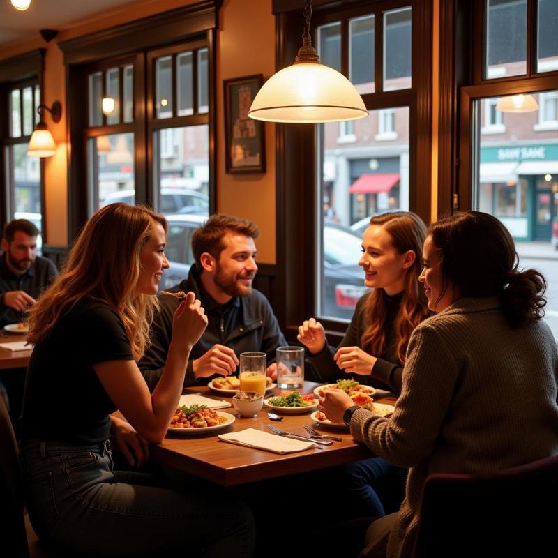 Enjoying a meal at Commercial Street