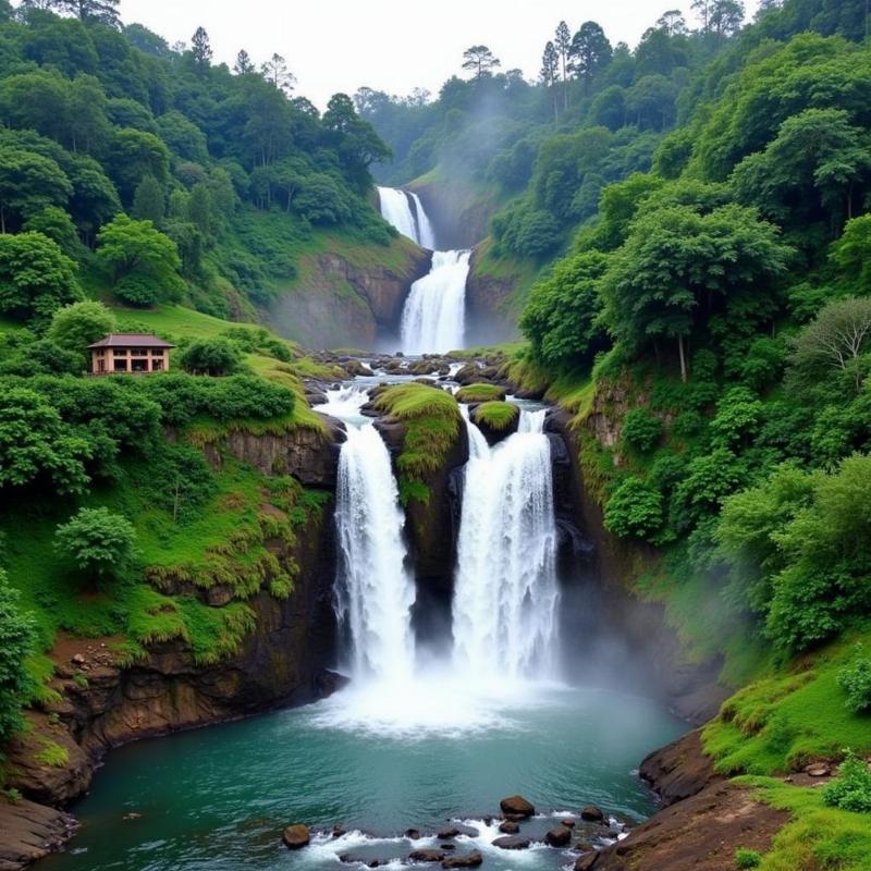 Courtallam Falls in Nagercoil, a popular tourist spot.