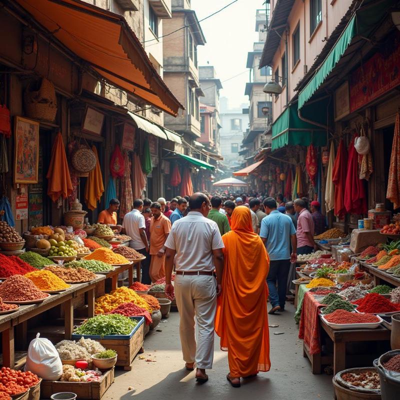 Crowded Indian Market