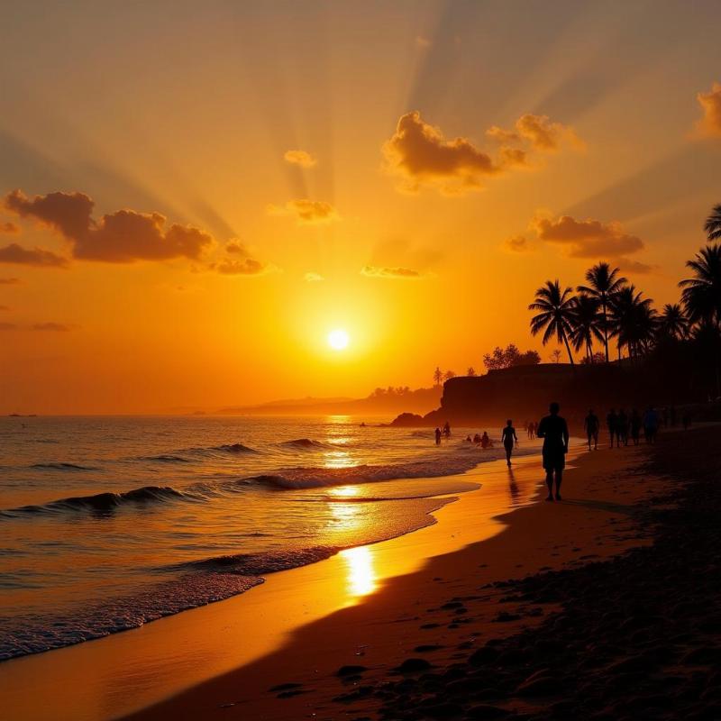 Daman Beach Sunset View