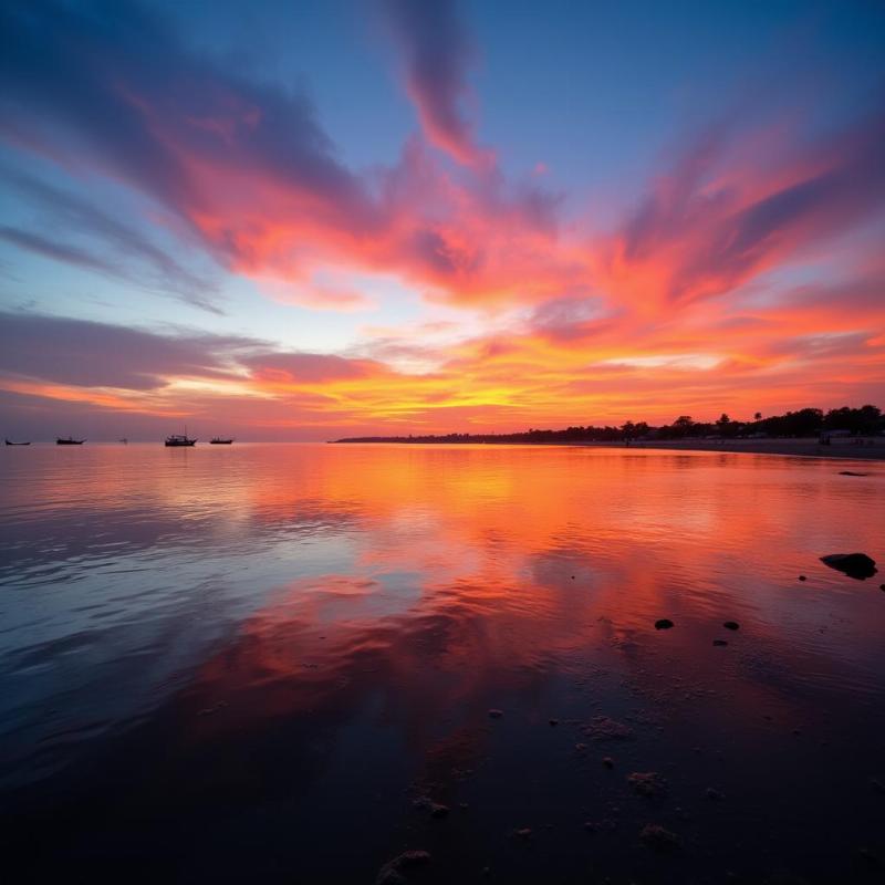 Sunset view at Dwarka beach