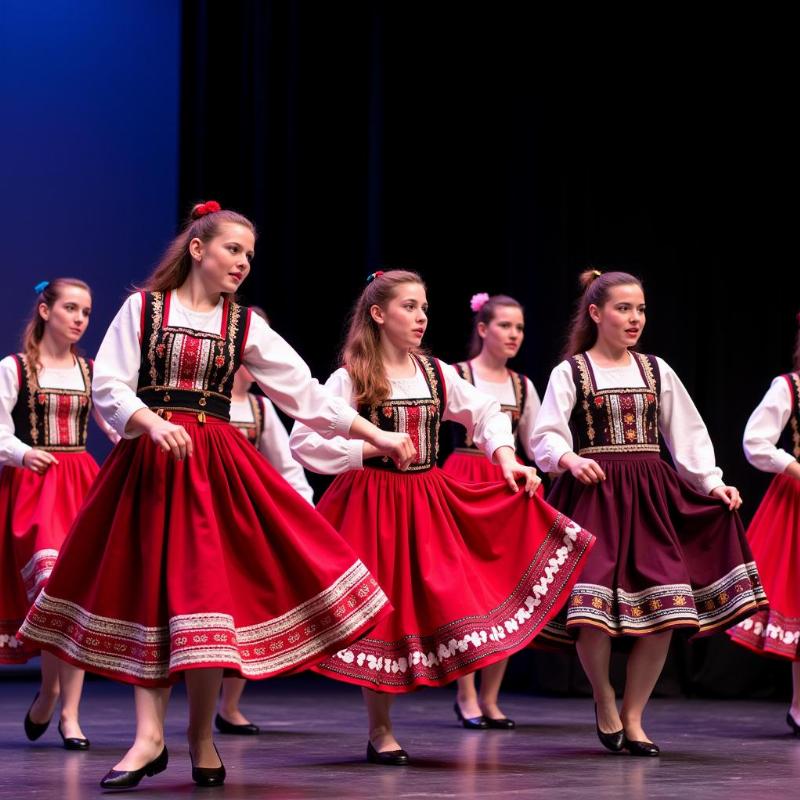 Enjoying a traditional Bulgarian folk dance performance