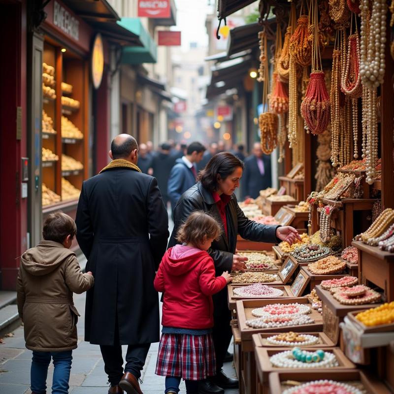 Family shopping at Laad Bazaar