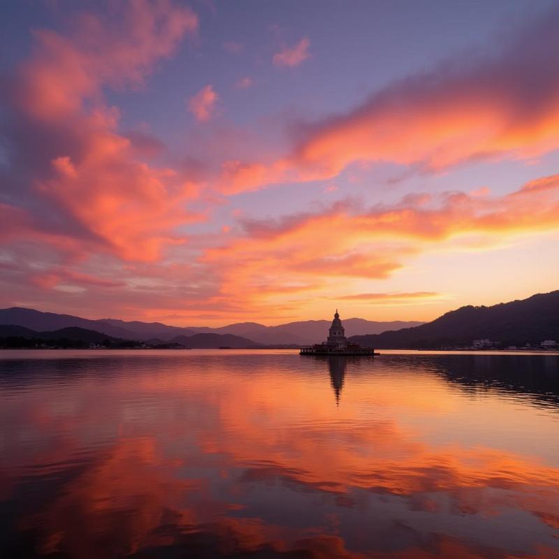 Fateh Sagar Lake Udaipur Sunset