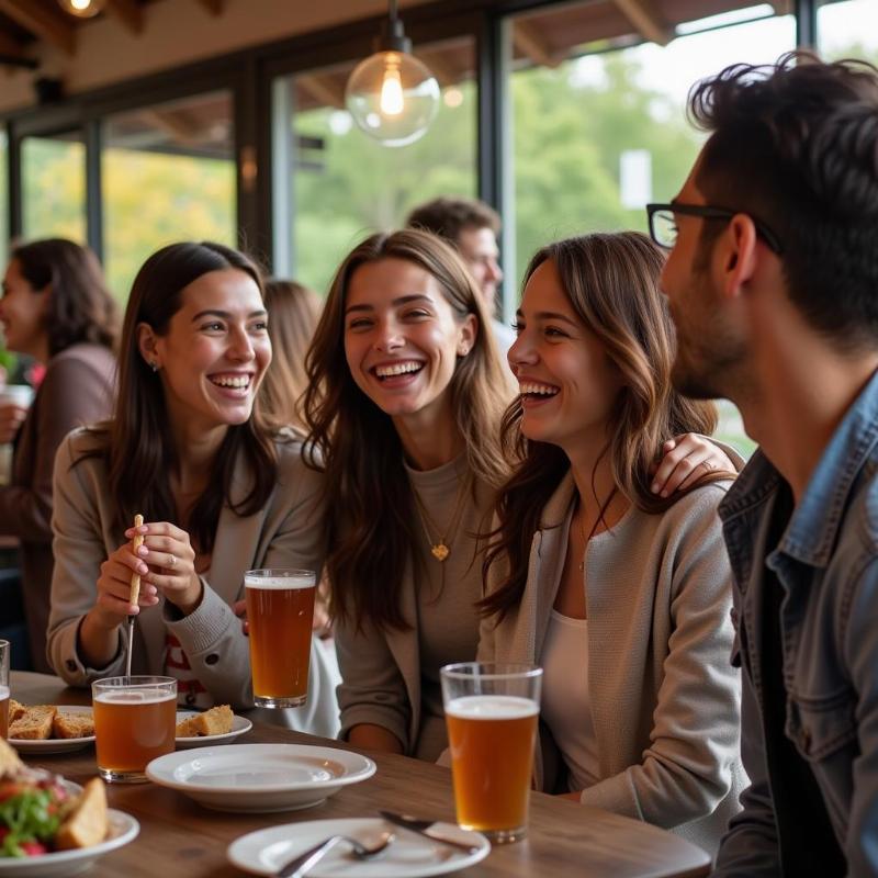 Friends laughing and enjoying their time together