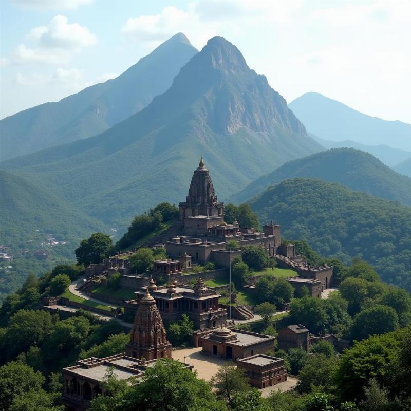 Girnar Hill with its cluster of Jain temples