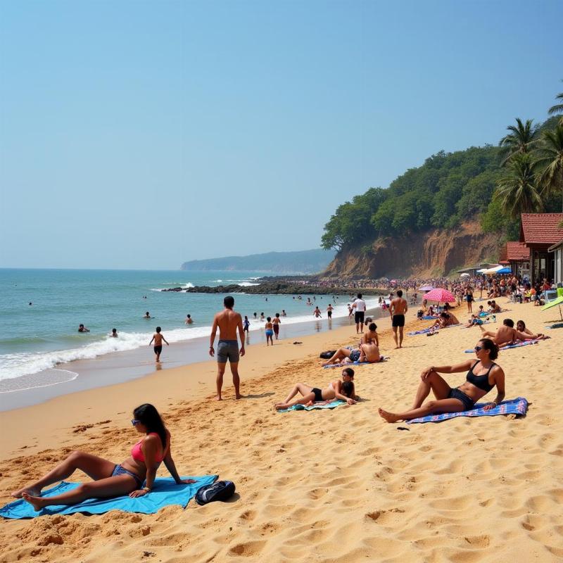 Relaxing on Goa Beach in Winter