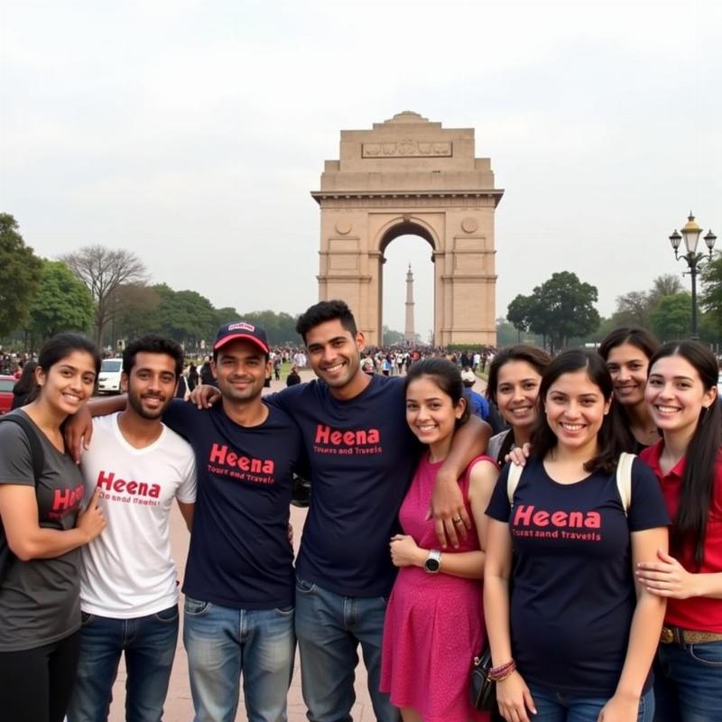 Heena Tours and Travels - Group photo at India Gate