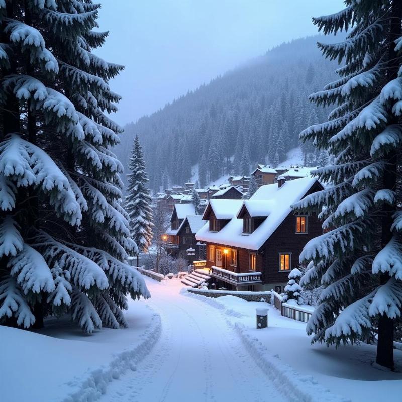 Snowfall in Manali during December