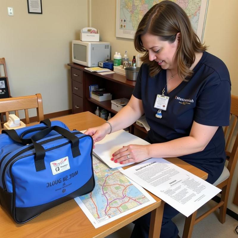 Community Health Nurse Preparing for Home Visit