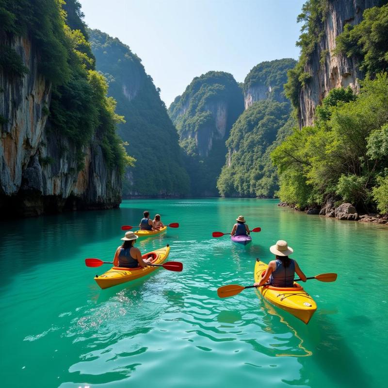 Kayaking in Hong Island's Lagoon