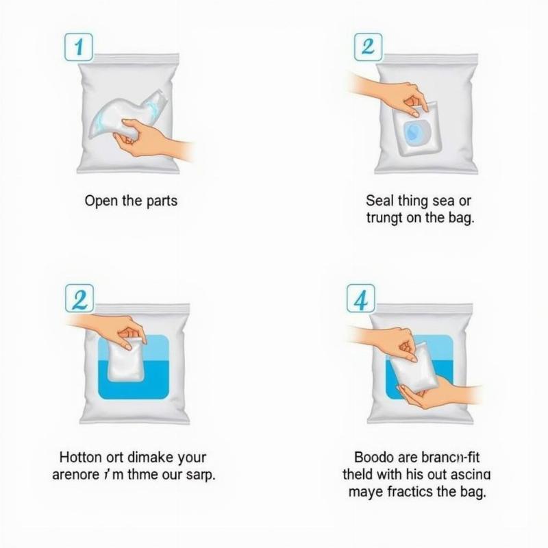 Step-by-step instructions on using a travel pee bag