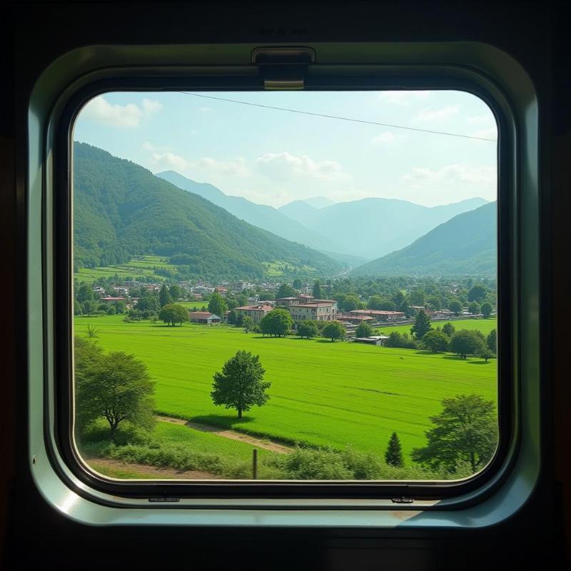 Scenic View from Indian Train Window