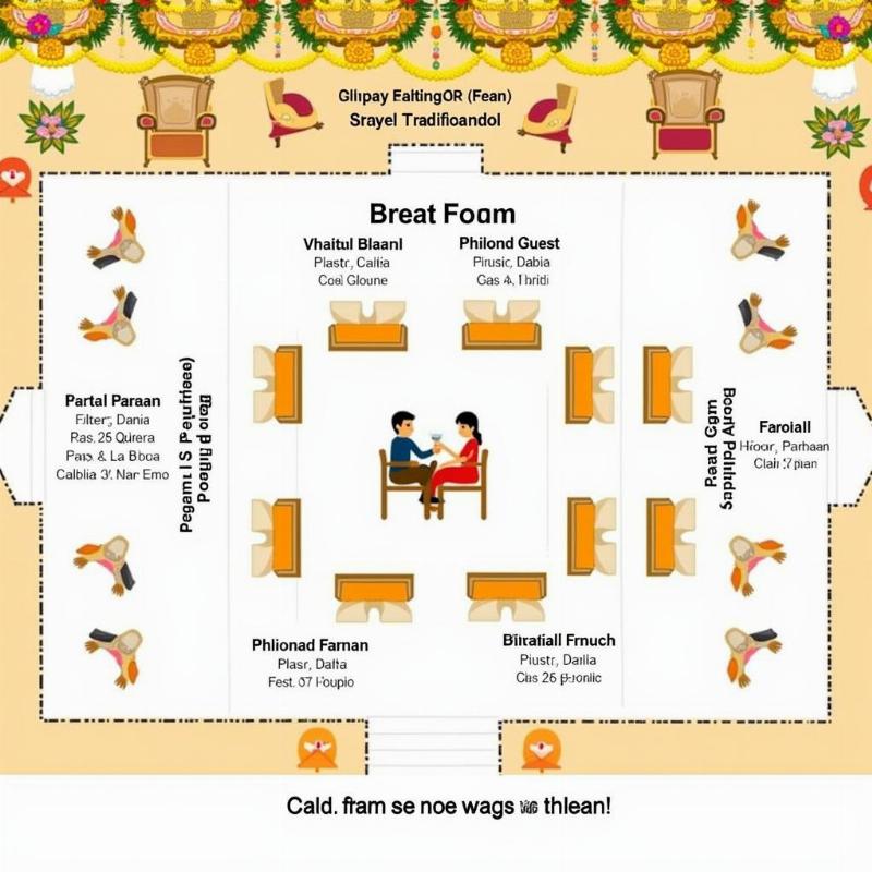 Seating arrangement at a traditional Indian wedding