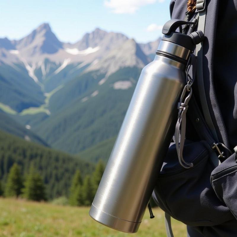 Insulated Travel Water Bottle with Carrying Loop