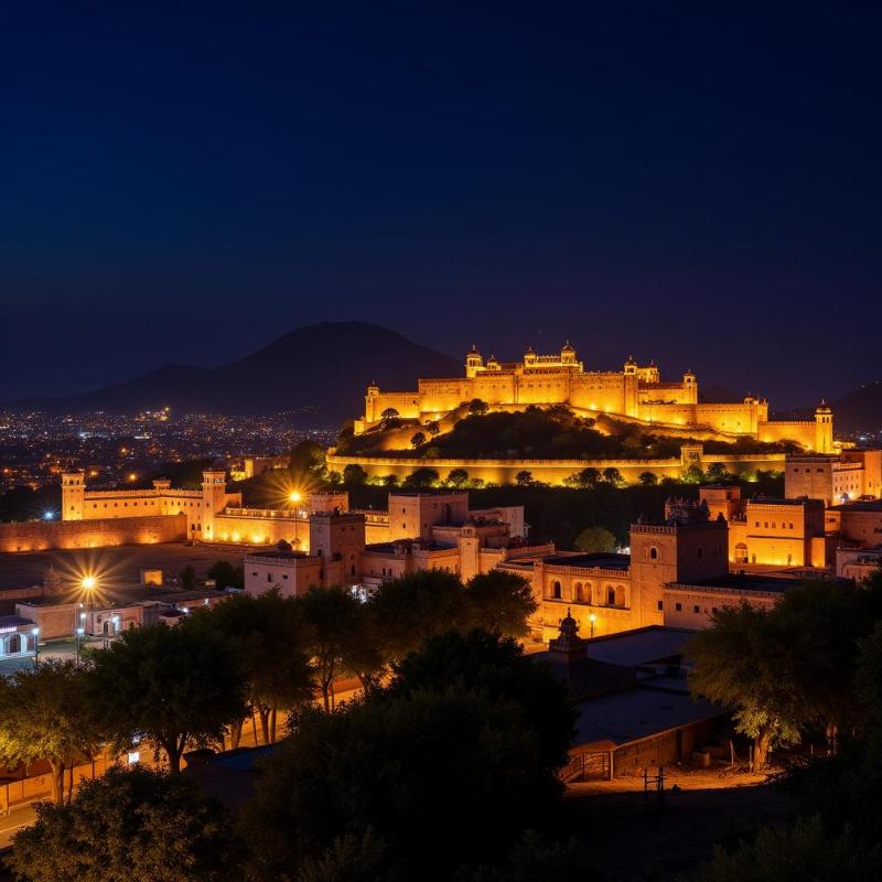 Jaipur Wall City at Night