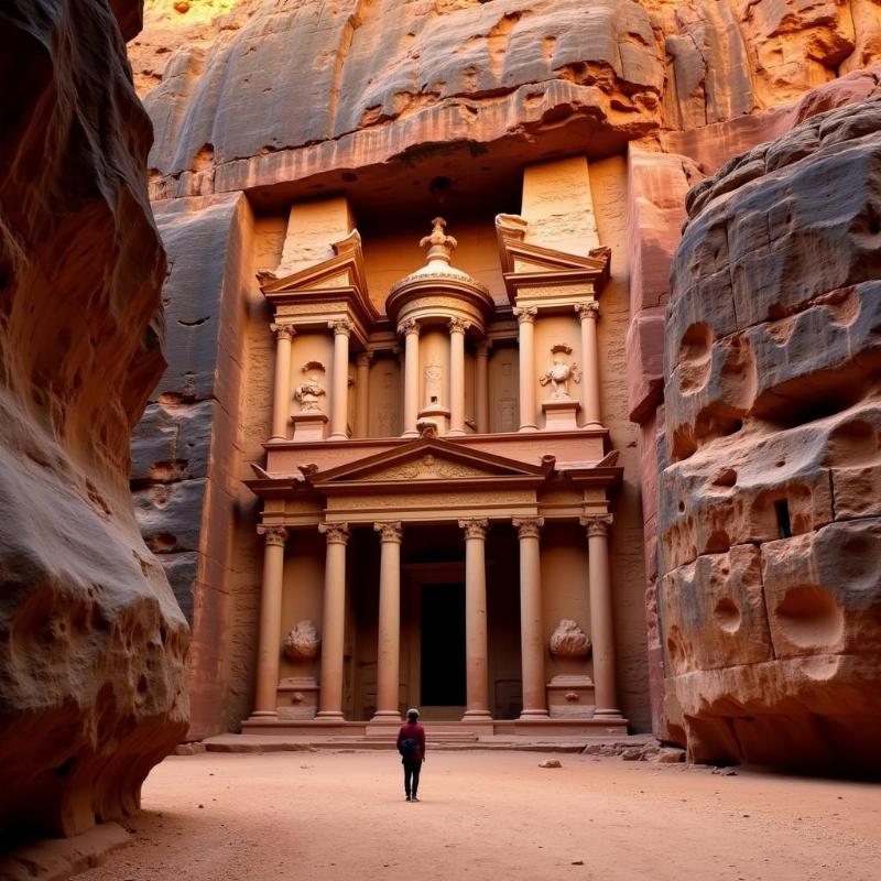 Sunrise over the Treasury at Petra, Jordan