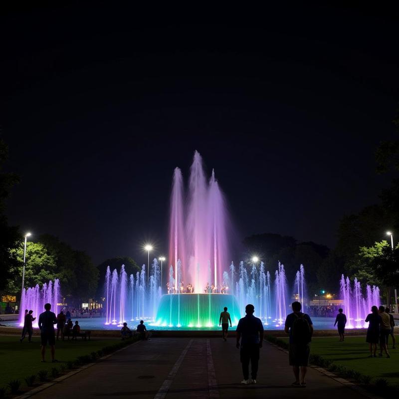 Jubilee Park in Jamshedpur with the evening fountain show