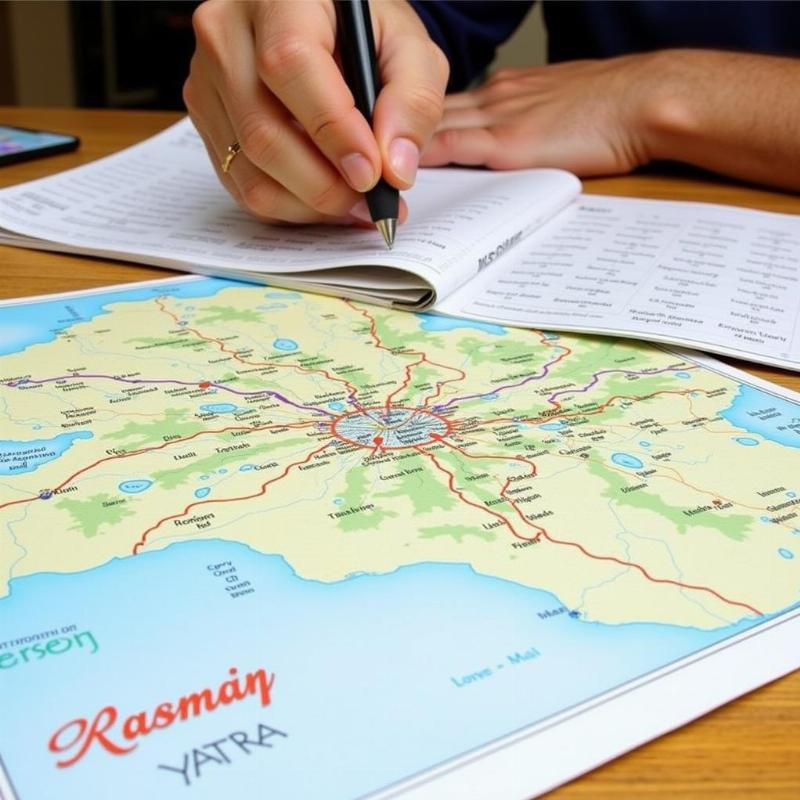 Planning a Kashmir Yatra with a map and itinerary