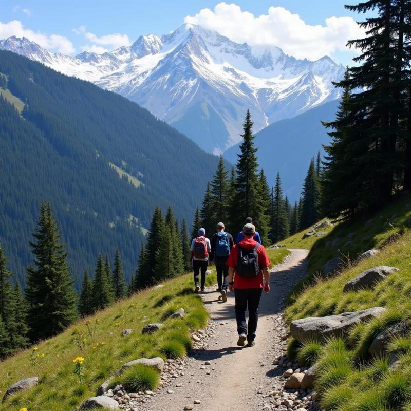 Group of trekkers in Kasol