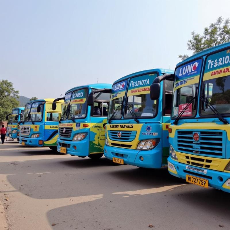 Kaveri Travels Buses in Vijayawada Bus Stand