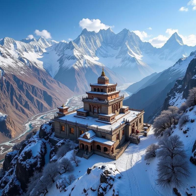 Kedarnath Temple Aerial View