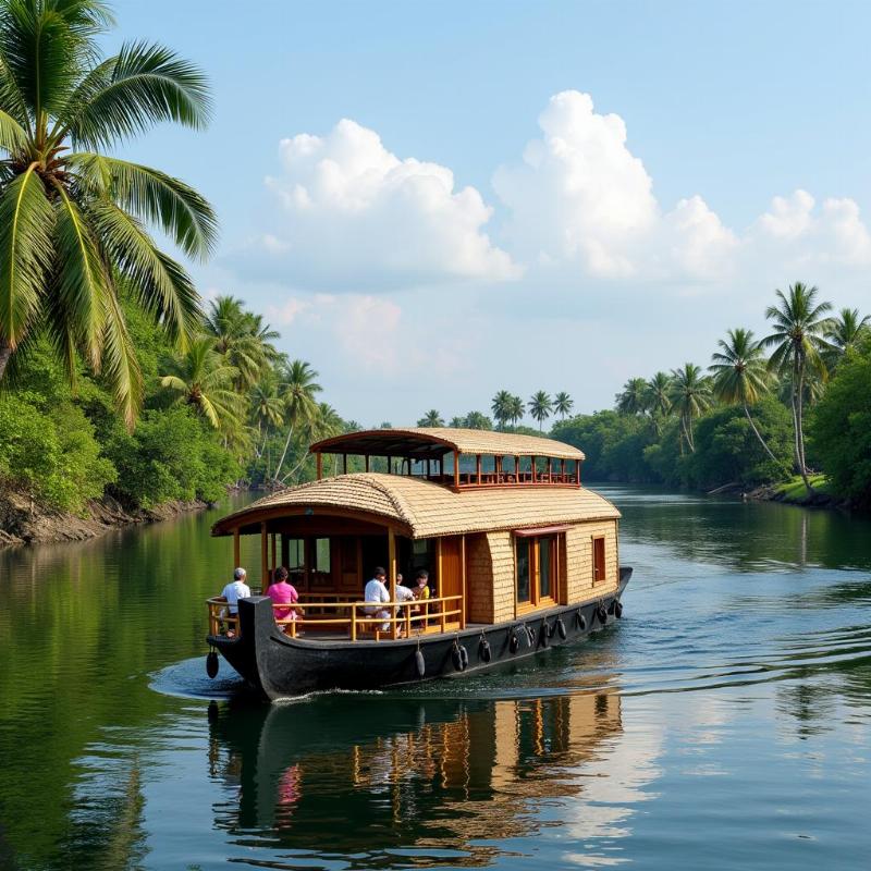 Tranquil Kerala backwaters houseboat experience