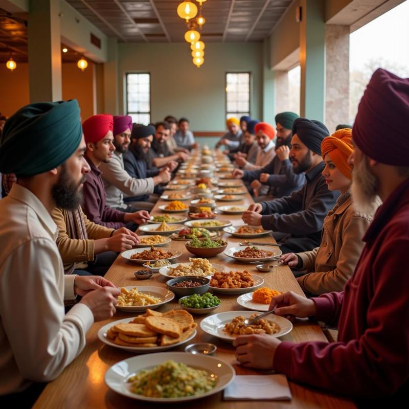 Enjoying Langar at a Gurdwara